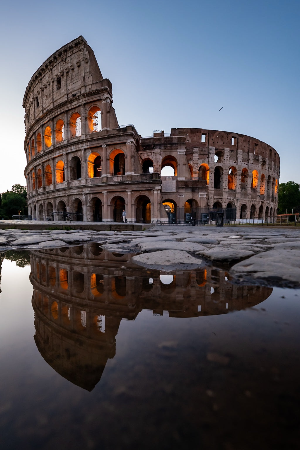 The Colosseum reflected in water