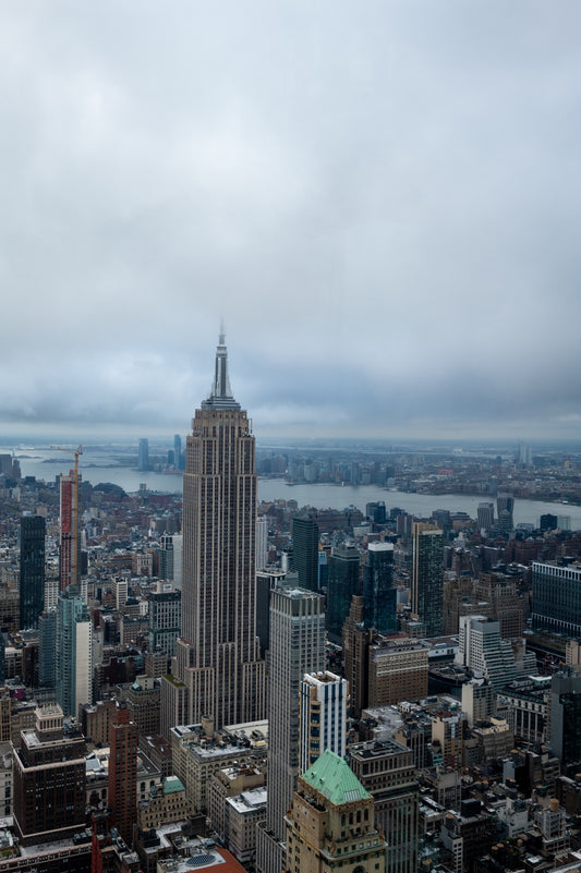 New York from above on a cloudy day